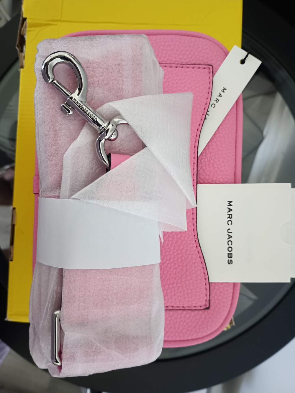 Marc Jacobs Hot Pink Pebbled Leather Crossbody Camera Bag
